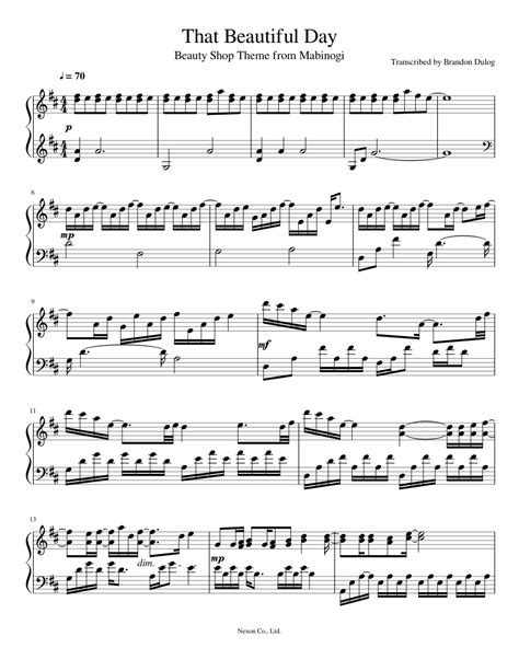 That Beautiful Day Sheet music for Piano (Solo) | Musescore.com