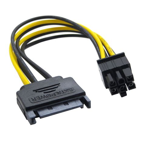 SATA POWER TO 6 PIN PCIe GRAPHICS CARD POWER CABLE CoNNECToR