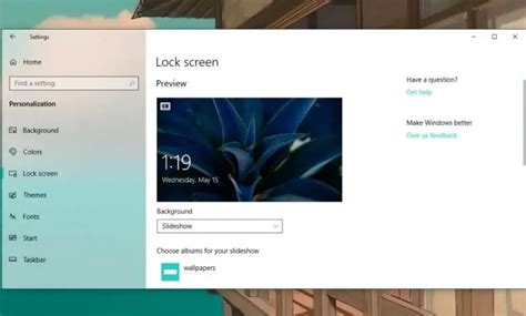 Windows 10 lock screen slideshow - fooparties