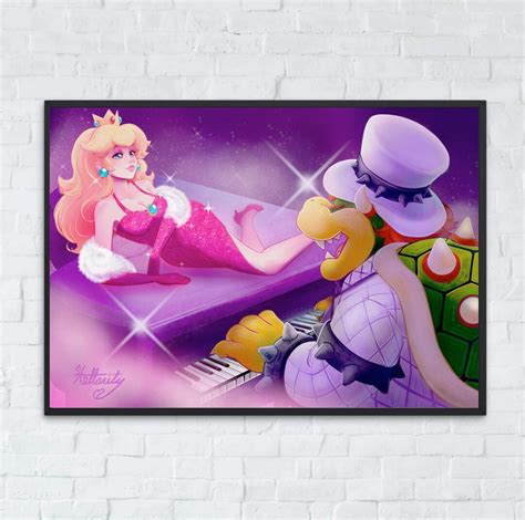 Peaches Bowser and Peach Art Print - Etsy