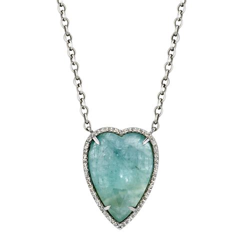 Aquamarine Heart Necklace – Sheryl Lowe