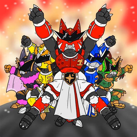 Sentai Team [COMMISSION] by Bahamutgreen on DeviantArt