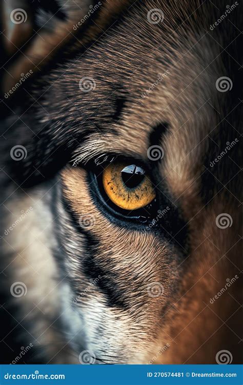 Close Up Image of a Wolf Eyes, Beautiful Macro Shoot. Generative Ai ...