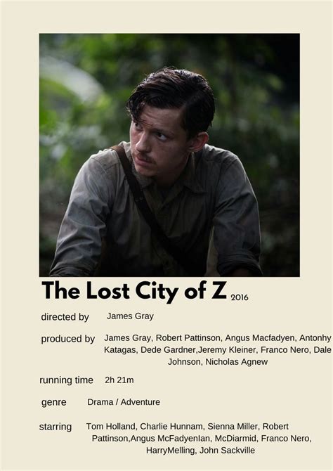 The Lost City of Z Polaroid poster Tom Holland | Posters peliculas ...