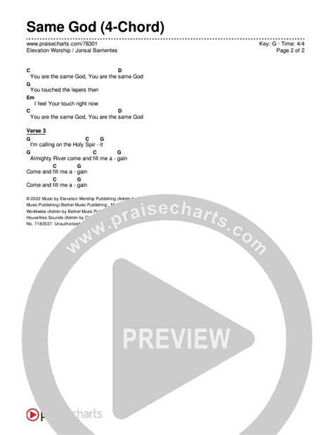 Same God (4-Chord) Chords PDF (Elevation Worship / Jonsal Barrientes ...