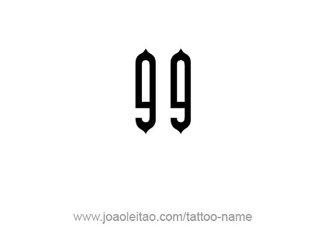 Ninety Nine-99 Number Tattoo Designs - Tattoos with Names