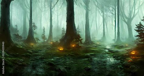 Light and forest, fantasy background , digital illustration.Concept art ...