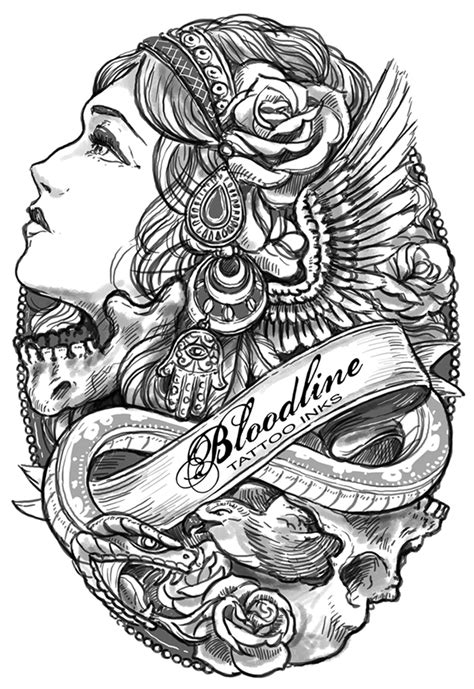 Shirt Design: Bloodline Tattoo Inks :: Behance