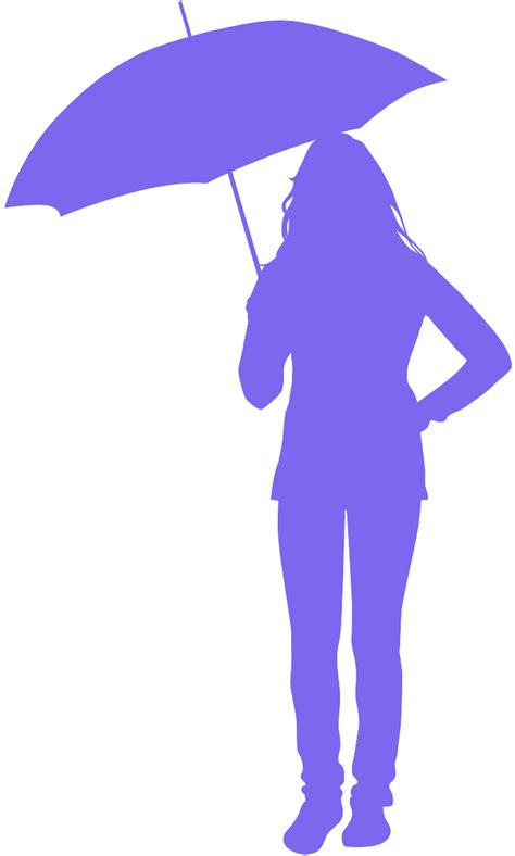 Girl in Rain Silhouette | Free vector silhouettes