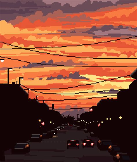 Sunset St. : r/PixelArt