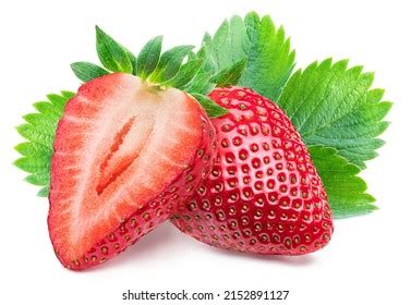 Strawberry Half Strawberry Isolated On White Stock Photo 2152891127 ...