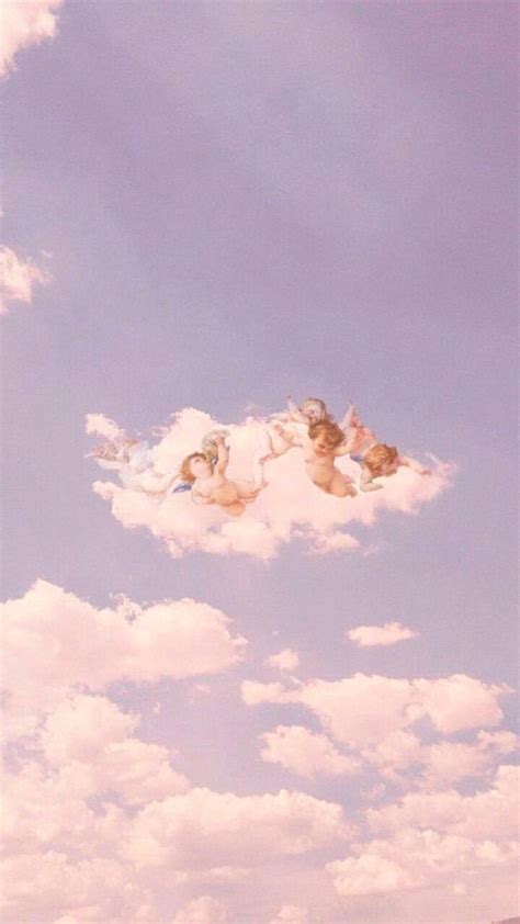 Download Vintage Aesthetic Clouds Cherub Angels Wallpaper | Wallpapers.com