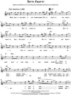 "Tutti Frutti" Sheet Music - 7 Arrangements Available Instantly - Musicnotes