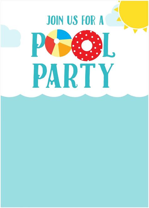 Lovely Free Invitation Maker | Fiesta de cumpleaños en piscina, Invitaciones para fiesta de ...