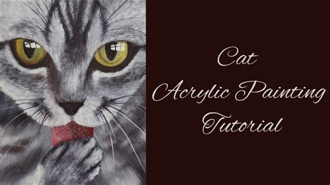 Cat Acrylic Painting Tutorial Step-By-Step - YouTube