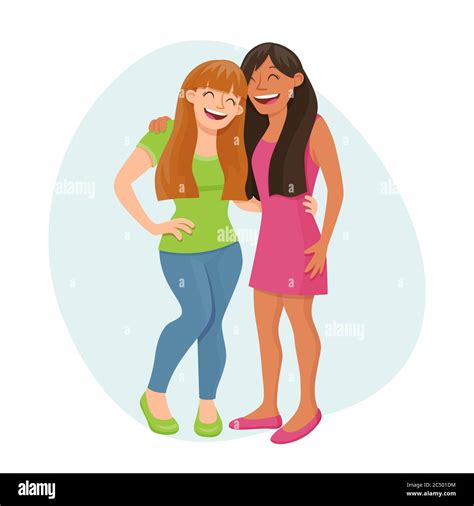 Portrait best friends laughing Stock Vector Images - Alamy