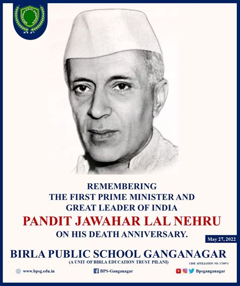 Remembering the first Prime Minister and Great Leader of India Pandit Jawahar Lal Nehru on his ...