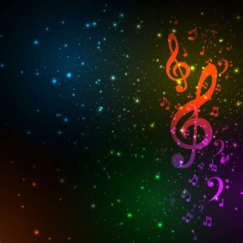 Music note with star light background vector free download