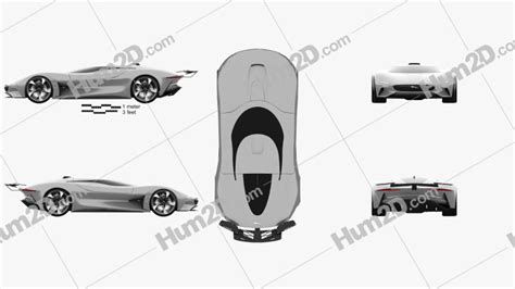 Jaguar Vision Gran Turismo coupe 2020 Blueprint in PNG - Download ...