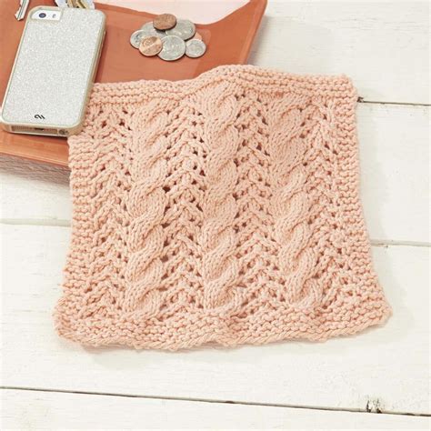 Cables and Lace Dishcloth Free Knitting Pattern