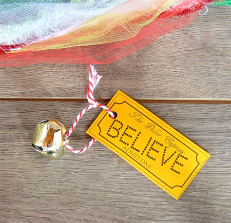 Easy DIY Polar Express "Believe" Jingle Bell Ornament - Bite Sized Biggie