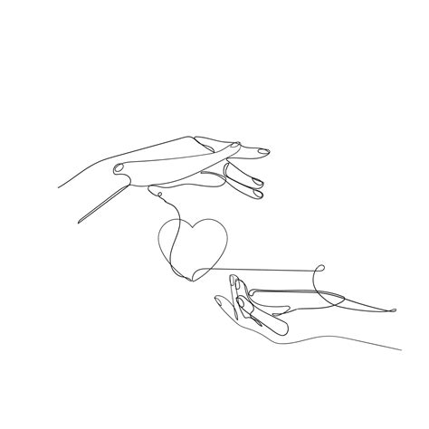 hand drawn doodle hand giving and receiving love illustration in ...