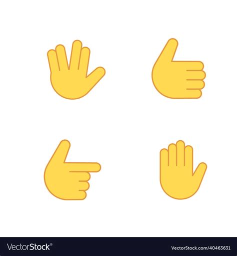 Emoji hands raised finger icon emoticon Royalty Free Vector