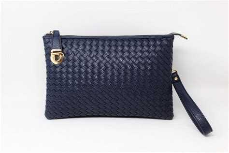 Accessories - Navy-Blue Leather Clutch Handbag #2963350 - Weddbook