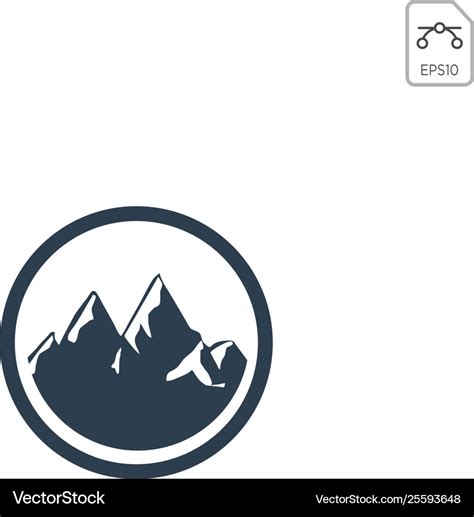 Mountain hill logo design icon isolated Royalty Free Vector