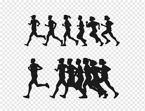 달리기 사람들, 달리기 실루엣 5K 달리기, 검은 달리기 사람들 피트니스, 피트 니스, 검은 머리, 스포츠 png | PNGWing