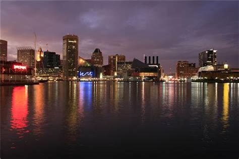 BALTIMORE SKYLINE AT Night Glossy Poster Picture Photo - Etsy