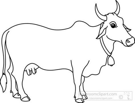 Animals : cow-black-white-outline-clipart-72027 | Animal outline, Cow ...