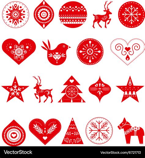 Scandinavian christmas decorations Royalty Free Vector Image