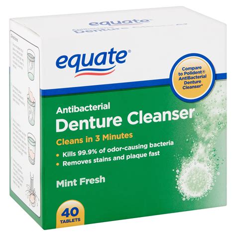 Equate Mint Fresh Antibacterial Denture Cleanser Tablets, 40 count - Walmart.com