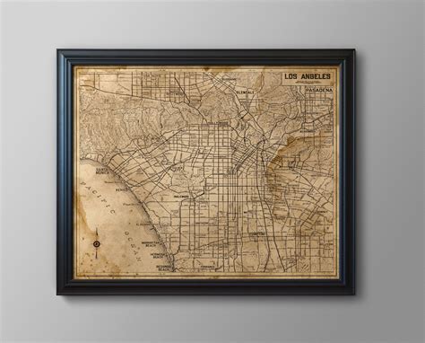 Vintage Los Angeles Map : Old Los Angeles Map Print Circa 1930 | Etsy