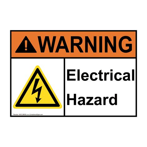 ANSI Electrical Hazard Sign With Symbol AWE-28638