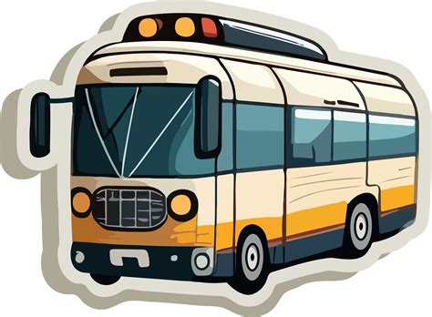 Isolated Colorful Bus Icon In Sticker Style. 24554463 Vector Art at ...