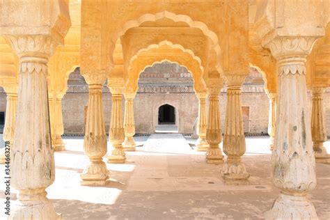 Architecture inside Amber fort in Rajasthan, India Stock Photo | Adobe ...