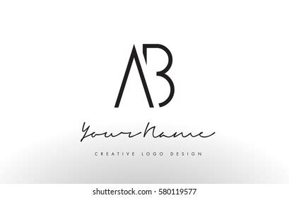 Ab Letters Logo Design Slim Simple Stock Vector (Royalty Free) 580119577