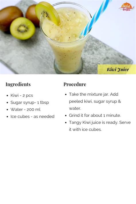 Fresh Kiwi Juice Recipe - Tasted Recipes