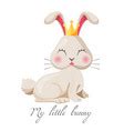 Cute rabbit cartoon standing on white background Vector Image