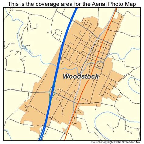 Aerial Photography Map of Woodstock, VA Virginia