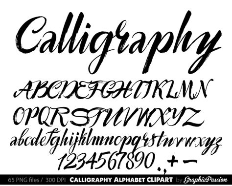 Calligraphy Alphabet clip art Calligraphy clip art | Etsy