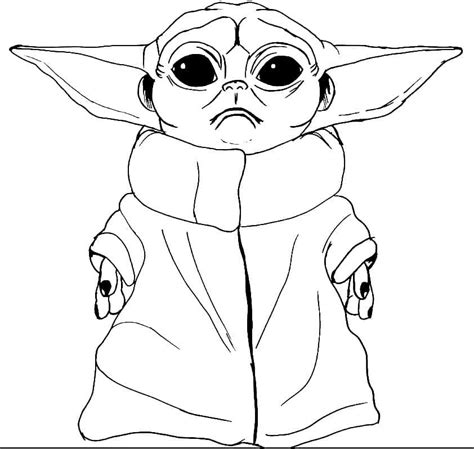 Baby Yoda Christmas Coloring Page - Free Printable Coloring Pages for Kids