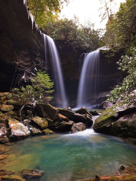 Pine Island Double Falls is perhaps the most enchanting waterfall in all of Kentucky, and we ...