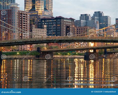 Pittsburgh S Downtown Waterfront Stock Image - Image of pittsburgh ...