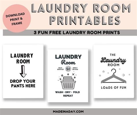 Free Printable Laundry Room Signs | Made In A Day