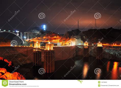 Hoover dam - Nightview stock photo. Image of hydro, generation - 14018652