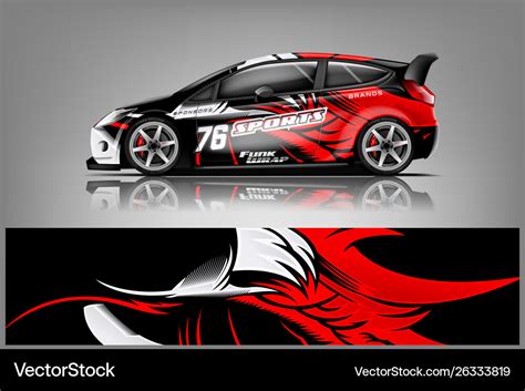 Car decal wrap design Royalty Free Vector Image