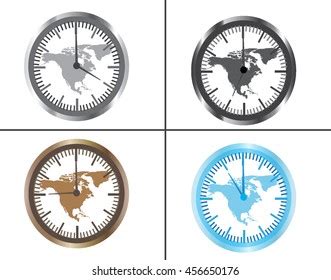 World Map Wall Clock Stock Vector (Royalty Free) 456650176 | Shutterstock